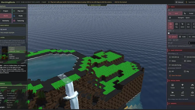 A plateau lake pouring into the sea as a waterfall